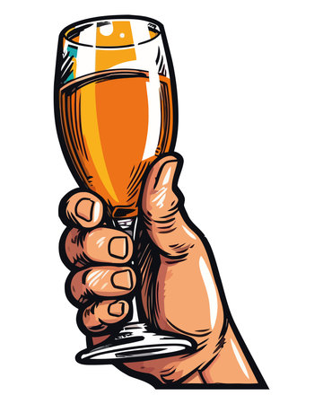 Celebratory toast with champagneのイラスト素材