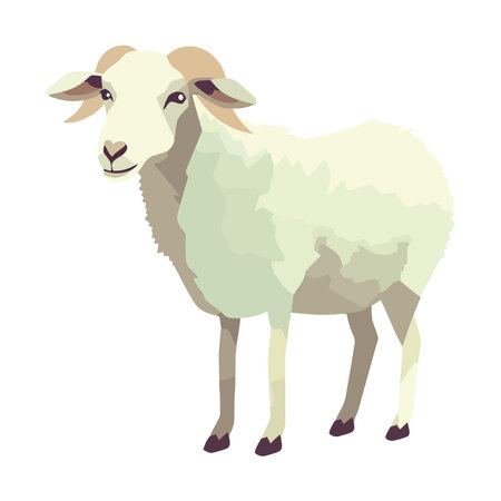 Cute cartoon goat farm animal iconのイラスト素材