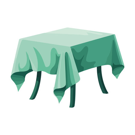 Tablecloth on wooden tableのイラスト素材
