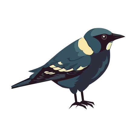Cute cartoon sparrow perching iconのイラスト素材