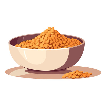 Heap of fresh grains in organic bowlのイラスト素材