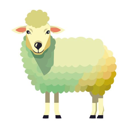Cute cartoon sheep icon isolatedのイラスト素材