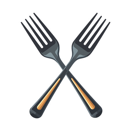 Kitchen utensils fork, silverwareのイラスト素材
