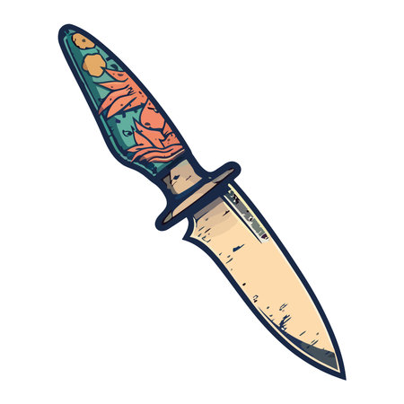 Sharp steel weapon with a metallic handleのイラスト素材