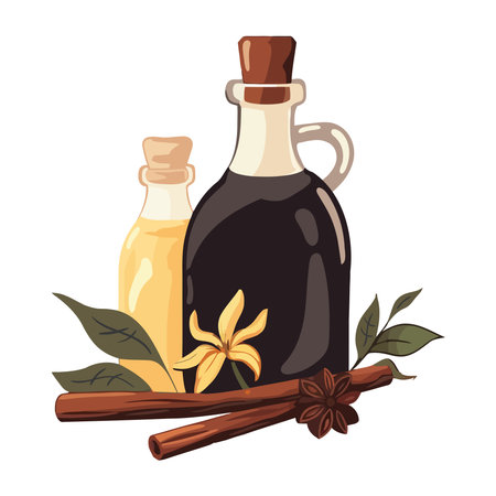 Organic spice jar herbs, nature for healthy cookingのイラスト素材