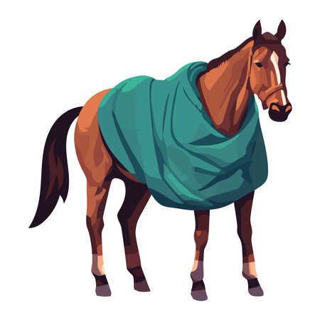 Cute foal standing in winterのイラスト素材