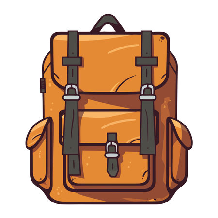 Travel adventure backpack, luggage handleのイラスト素材