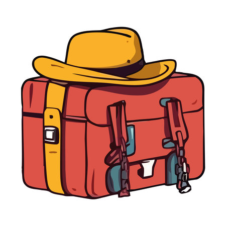 Adventure with luggage packed for explorationのイラスト素材