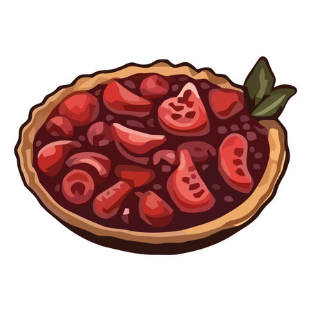 Fresh dessert with fruits strawberries, snackのイラスト素材