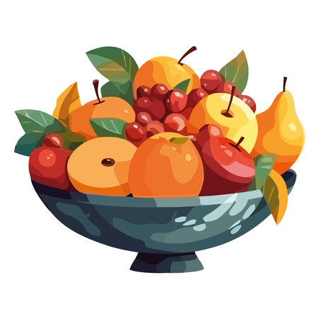 Fresh fruits healthy eating design vectorのイラスト素材