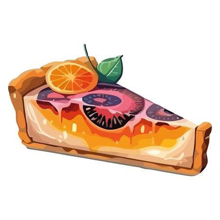 Fresh fruit slice on a gourmet cake, a healthy mealのイラスト素材