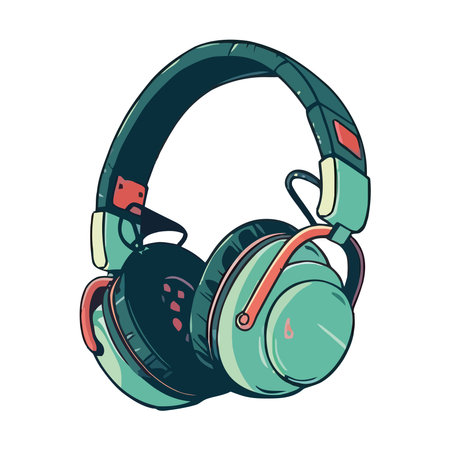 Headphones vector, modern for listeningのイラスト素材