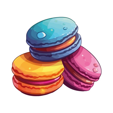 A sweet food of gourmet macaroons, snacksのイラスト素材