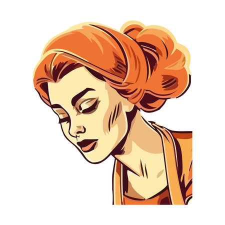 Cheerful pop art of cute woman with blonde hairのイラスト素材