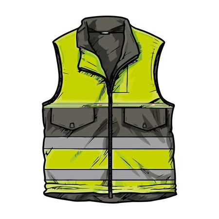 Yellow vest, isolated vector illustrationのイラスト素材