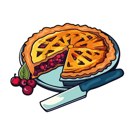 Freshly baked gourmet sweet pieのイラスト素材