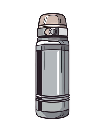 Shiny metal canister holds liquidのイラスト素材