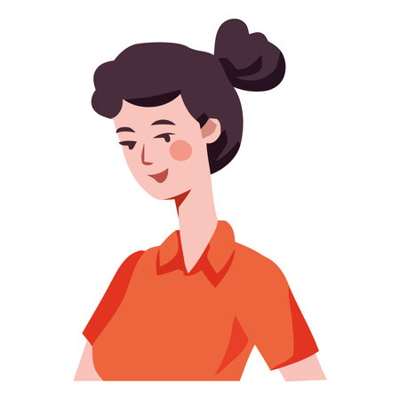 Smiling young adult cute isolatedのイラスト素材