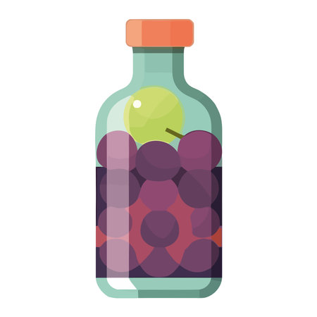 Fresh organic grapes in a glass jarのイラスト素材