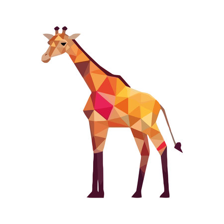 Geometric shapes create a modern giraffe mascotのイラスト素材