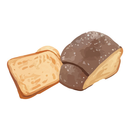 Freshly baked bread for breakfastのイラスト素材