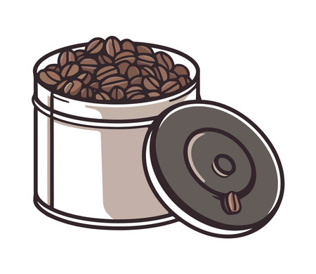 Gourmet coffee in metal mug with handleのイラスト素材