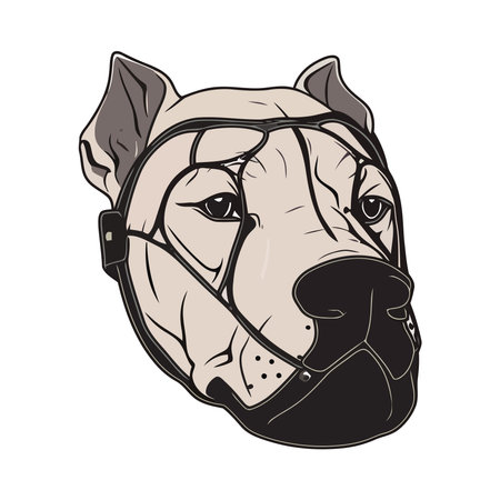 dog with muzzle isolated iconのイラスト素材