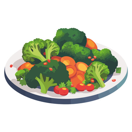 Fresh vegetable salad, healthy meal for vegetarians.のイラスト素材