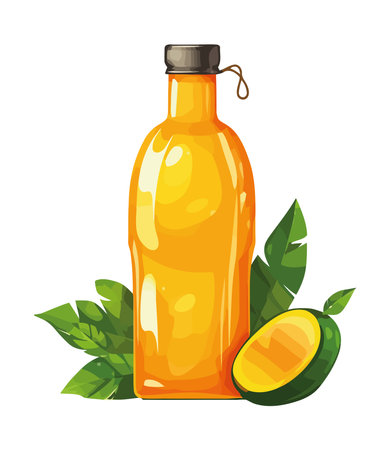 Fresh organic fruit and juice drinkのイラスト素材