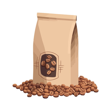 Fresh coffee in a paper bag illustrationのイラスト素材