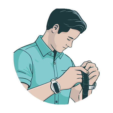 One man holding strapのイラスト素材