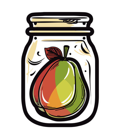 Organic fruit in jar, a sweet preserveのイラスト素材
