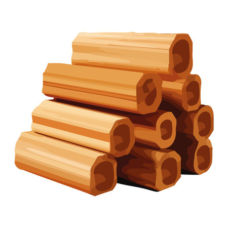 Woodpile stack, nature heap for firewoodのイラスト素材