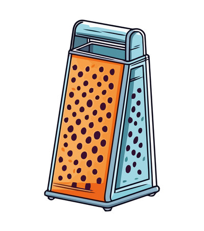 Metallic kitchen grater on white background vectorのイラスト素材