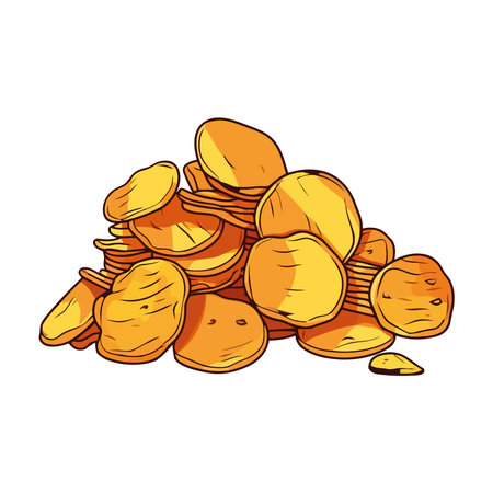 Fresh organic potatoes chips vectorのイラスト素材
