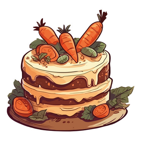 Healthy meal of vegetables cakeのイラスト素材