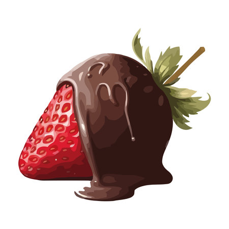 strawberry with chocolateのイラスト素材