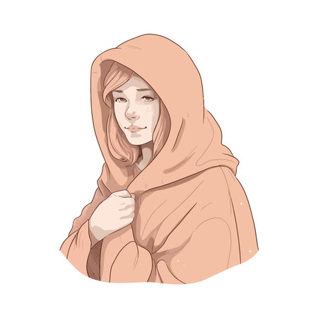 woman in elegant traditional clothing smilingのイラスト素材