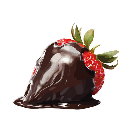 sweet strawberry with chocolateのイラスト素材