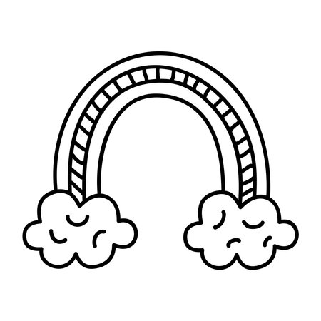 rainbow doodle iconのイラスト素材