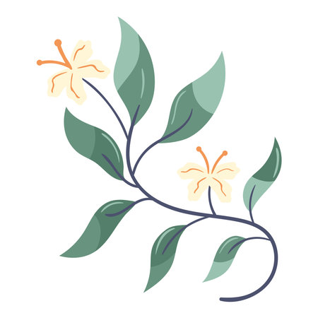 flowers and leavesのイラスト素材
