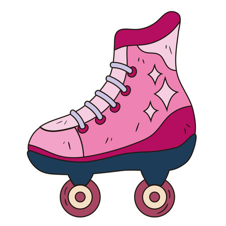 pink skate pop art vintageのイラスト素材