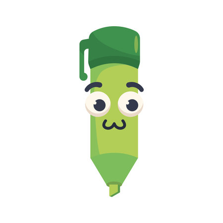 kawaii supply school markerのイラスト素材