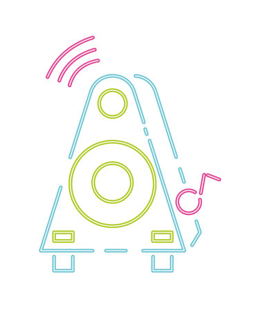 speaker music neon song iconのイラスト素材