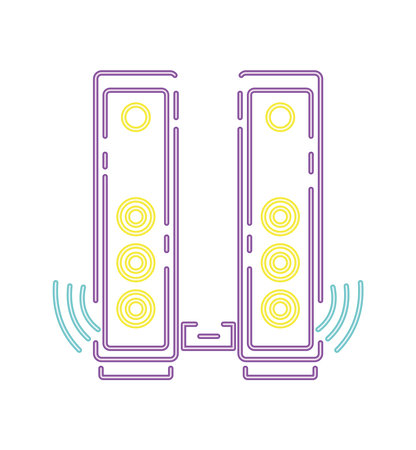 speaker music neon festival iconのイラスト素材