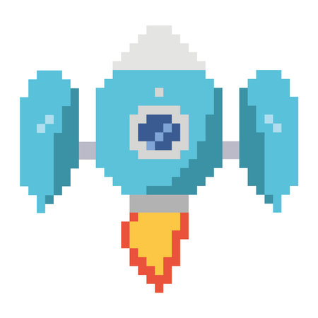 battle ship pixels launchingのイラスト素材