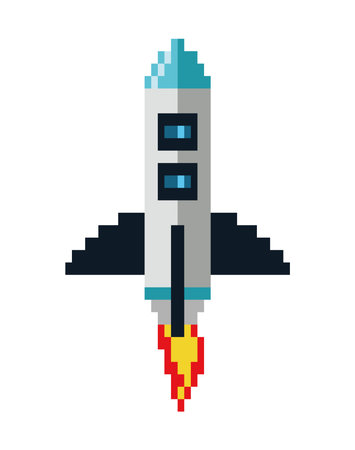 battle ship pixels isolated iconのイラスト素材