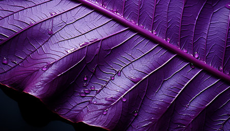 Freshness and beauty in nature, vibrant colors of purple and green generated by artificial intelligenceの素材