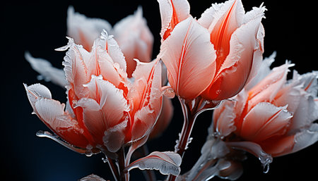 A vibrant bouquet of tulips, a gift of love generated by artificial intelligenceの素材