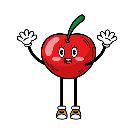 fruit cartoon character appleのイラスト素材